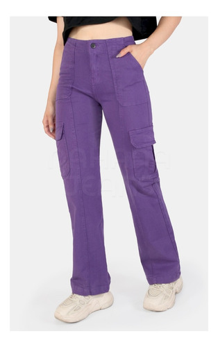 Pantalon Cargo Nahana Violeta Elastizado