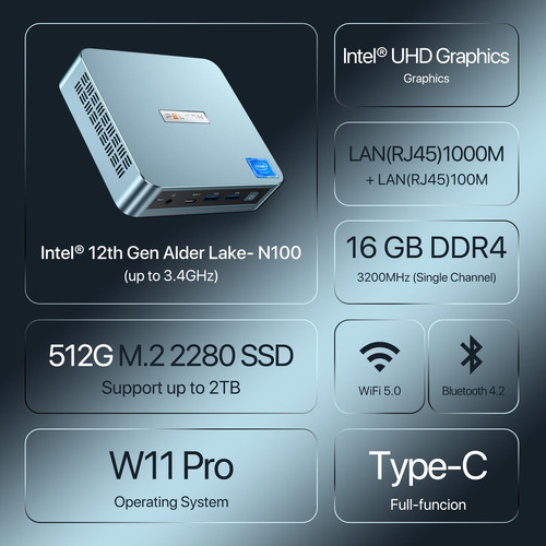 Mini Pc Peland Wi-6 Pro Intel Alder Lake-n100 De 12ª Generac
