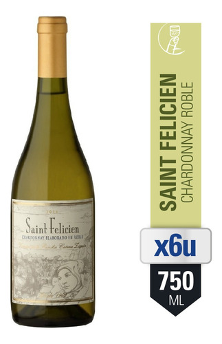 Combo Vino Saint Felicien Chardonnay Roble 750 Ml X 6 Uni