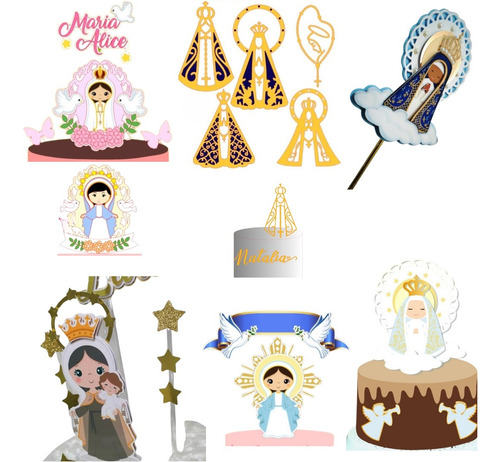 Arquivo Corte Topo De Bolo - Nossa Senhora 15 Temas Combo1