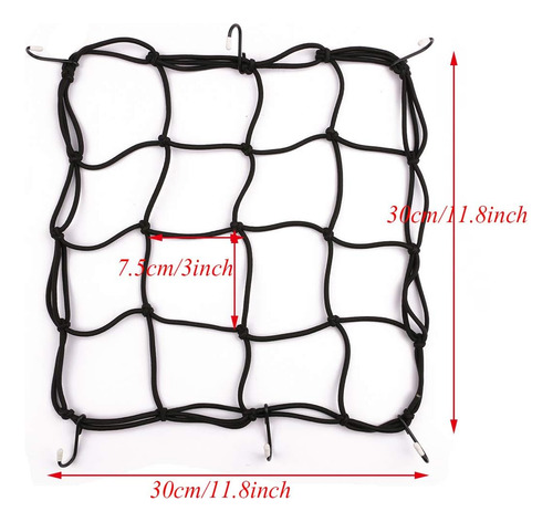 Bungee Net Auto Motorcycle Cargo Net 12x12? Red De Ca...