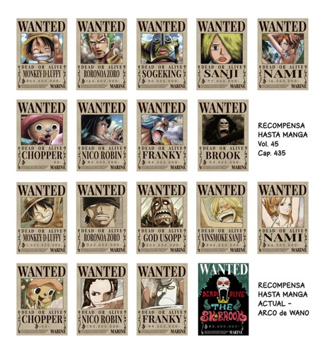 Imagen 1 de 5 de Imanes Wanted Mugiwara X 18 One Piece - Animeras