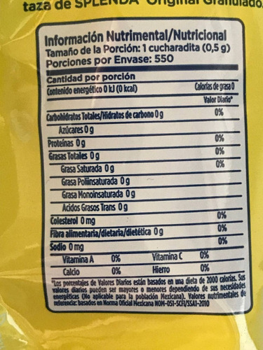 Imagen 3 de 3 de Splenda Granular X 275 Grs.