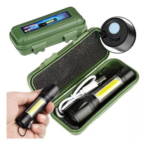 Mini Lanterna Tática Com Led Recarregavel Imediato Top