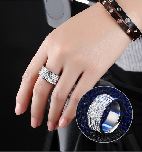 Imagen 3 de 3 de Anillo De Acero Con Zirconia - 695