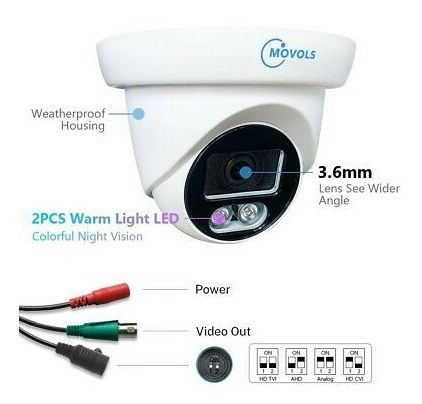Imagen 3 de 6 de Movols Ultra Hd 5mp Colorvu Analogue Cctv Dome Camera.