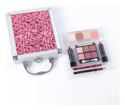 Maletín De Maquillaje Nhome Cosmeticos Incluidos Color Rosa