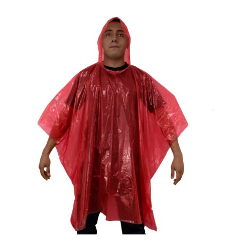 Capa De Agua (poncho) Biodegradable Alaska Rojo Pack 6 Un.