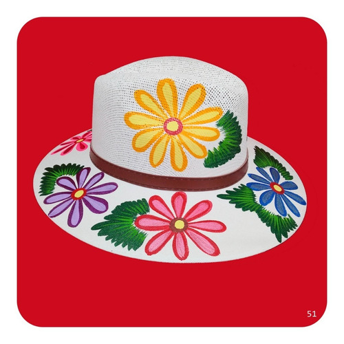 Imagen 8 de 9 de Elegante Sombrero Artesanal Pintado A Mano Varios Modelos 5