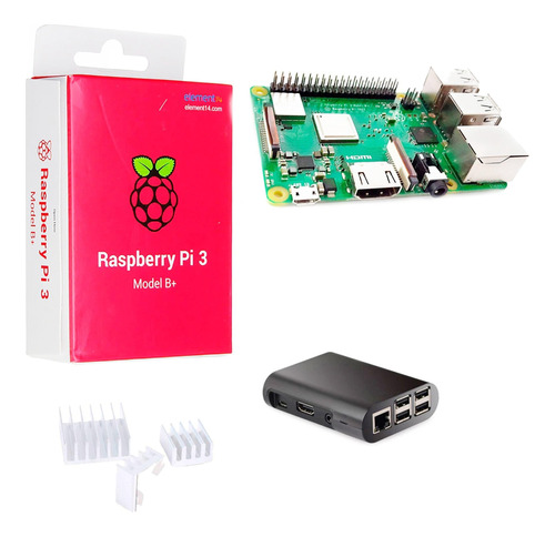 Raspberry Pi 3 B+ Plus Kit Con Carcasa Y Disipadores 