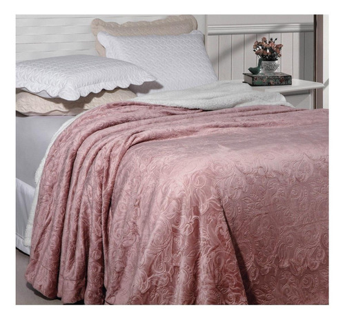 Cobertor Rozac Interhome Vermont cor rosé e floral de 2.4m x 2.2m