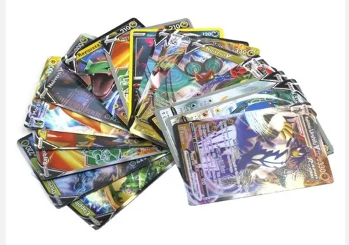 Kit Com 20 Cartas Pokemon Card Gx/Ex/VMAX/VBrilhantes - Takara