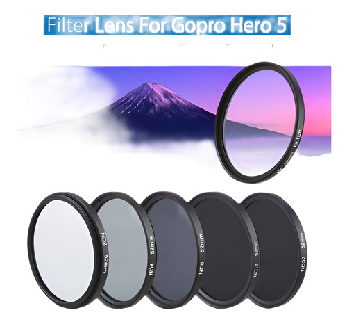 Kit De Cubierta De Lente De Filtro Nd2 + Nd4 + Nd8 + Nd16 + 