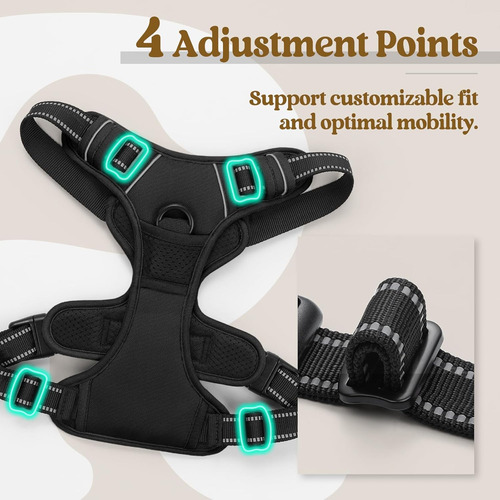 Arnes Para Perro Rabbitgoo No Pull Ajustable Con 2 Clips L