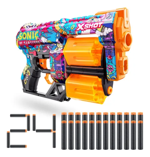 comprar Blaster X-shot Skins Dread Sonic Robotnik Con 24 Dardos Zuru