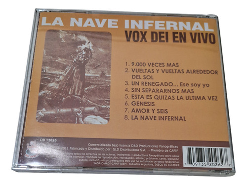 Vox Dei La Nave Infernal Cd Ediciones En Vivo
