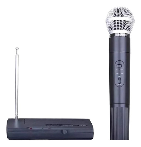 Sistema De Micrófono+receptor Profesional Inalámbrico Sh-200 Color Negro