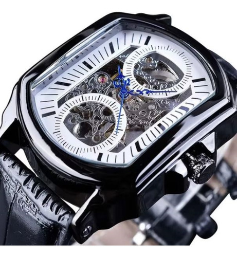 Reloj Forsining Mecánico Automático 046 Elegante Novedad Negro Negro Blanco
