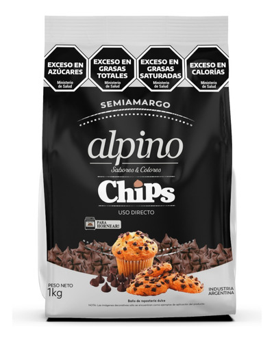 Chocolate En Chips Para Hornear Alpino Lodiser Bolsa X 1 Kg