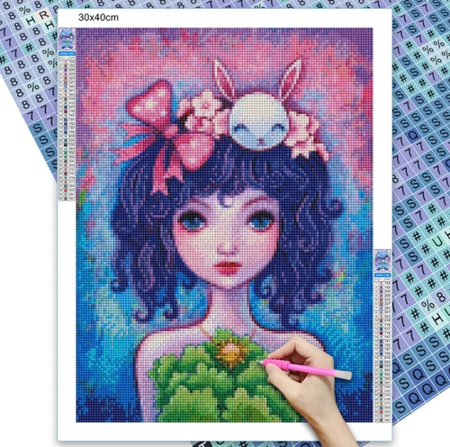 Pintura Com Diamantes - Diy 5d Strass - Rapunzel - 30x40 Cm