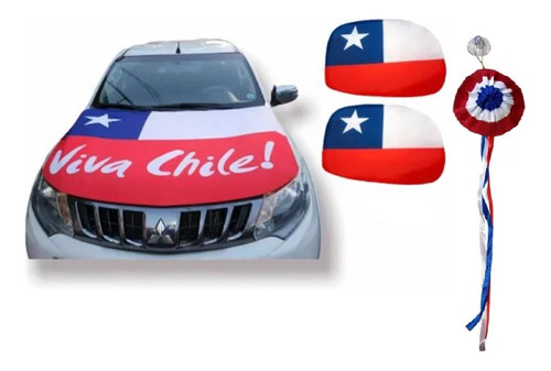 Set Bandera Cubre Capot Cubre Espejo Para Auto Fechas Patria