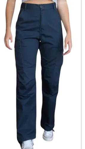 Pantalones De Cargo Para Mujer Azul MercadoLibre