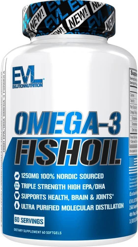 Evlution Nutrition Omega 3 Aceite De Pescado 1250 Mg Alto Ep