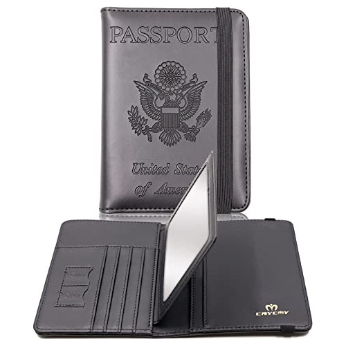Porta Documentos Y Tarjetas Soporte Para Pasaporte Negro