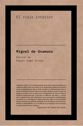 El Viaje Interior, De De Unamuno, Miguel. Editorial Biblioteca Nueva, Tapa Blanda En Español, 2022