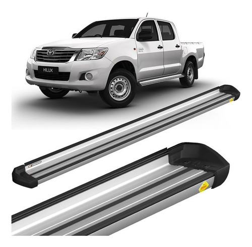 Estribos Keko Aluminio Toyota Hilux Vigo Dc 2005-2015 Gris