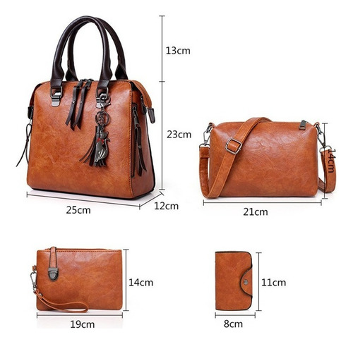 Sa De Set 4 Bolsas Mujer Moda Cartera Crossbody Bandolera