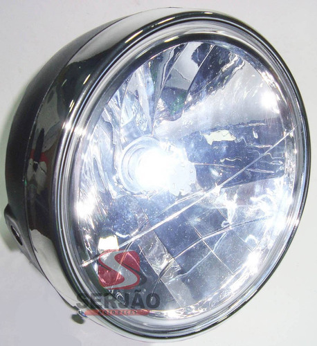 Farol Completo Cbx250 Twister E Lampada Led H4 35x35 18 Led