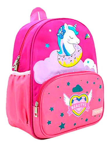 Mochila Nena Jardín Escolar Peluche Unicornio Lentejuelas 