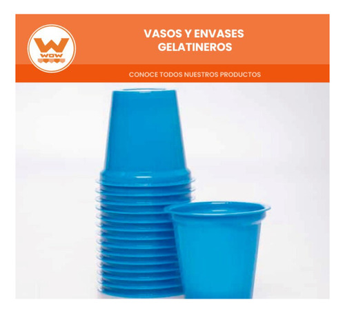 Vaso azul claro plástico para nieve helado 75ml D:6.2 Wow 1000 piezas color azul claro