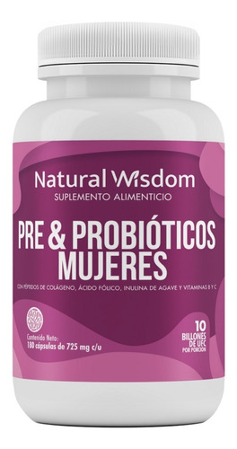 Pre & Probioticos Mujeres 10 Billones Colageno | 180 Caps Nw