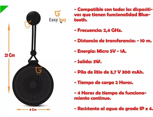 Altavoz de ducha Bluetooth impermeable Pequeño altavoz portátil inalámbrico  con volumen más fuerte y graves potentes Luces coloridas y tiempo de – Yaxa  Colombia