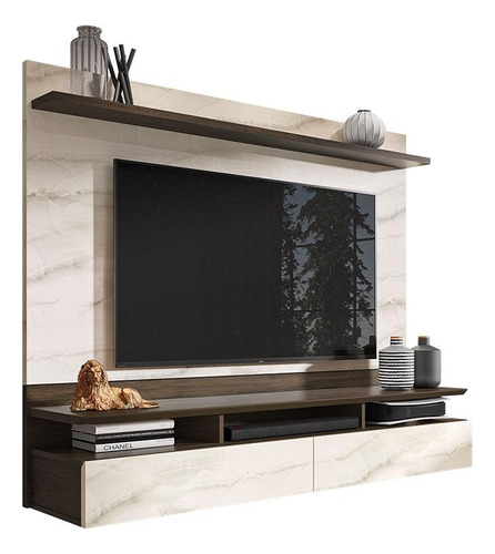 Painel Para Tv Home Suspenso Noruega Cacau Carrara - Móveis