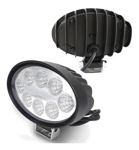 20x Kit Lote Farol De Milha Auxiliar Oval 8 Led's 6000k 24w