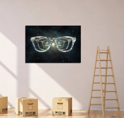 Cuadro 20x30cm Hipster Gafas Illuminati Dolar