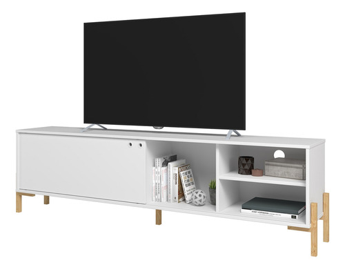 Rack Mesa Mueble Para Tv Moderno Molly Color Blanco