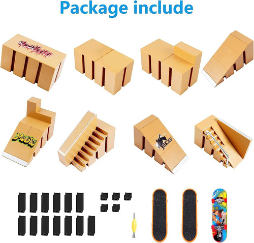 Kit De Patinaje Fingerboard Skate Park Toys For Los Dedos