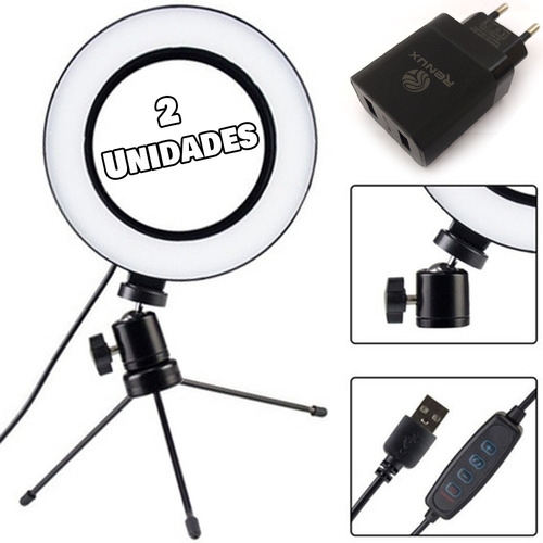 Imagem 1 de 5 de Mini Ring Light Para Bater Fotos Iluminada Com Qualidade