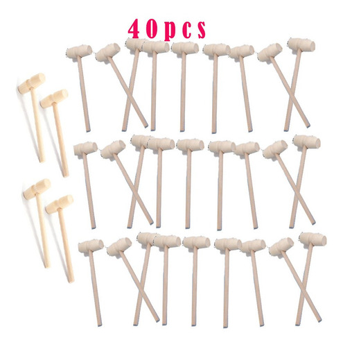 40pcs Chocolate Smash Knock Juguete Martillo De Madera