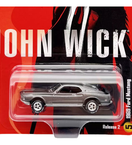 Johnny Lightning John Wick Ford Mustang Mach I 1969 1/64 Color Plateado