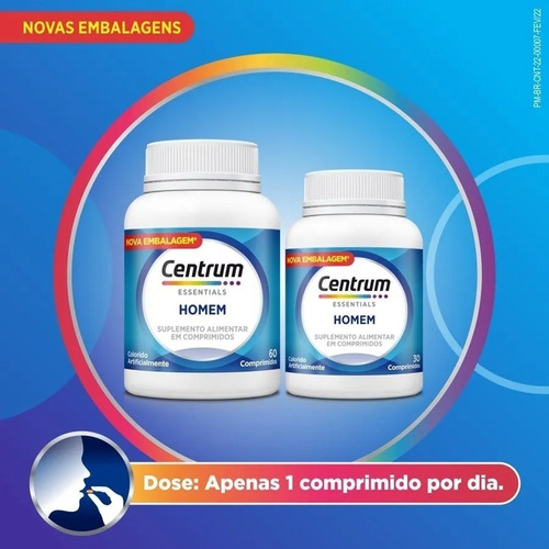 Kit Centrum Essentials Homem 90 Comprimidos - 3 Meses De Uso
