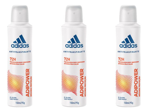 Desodorante Aerossol adidas 150 Ml Fem Adipower-kit C/3un