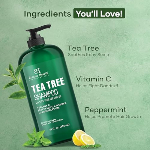 Shampoo Botanic Hearth Tea Tree, Vitamina C,