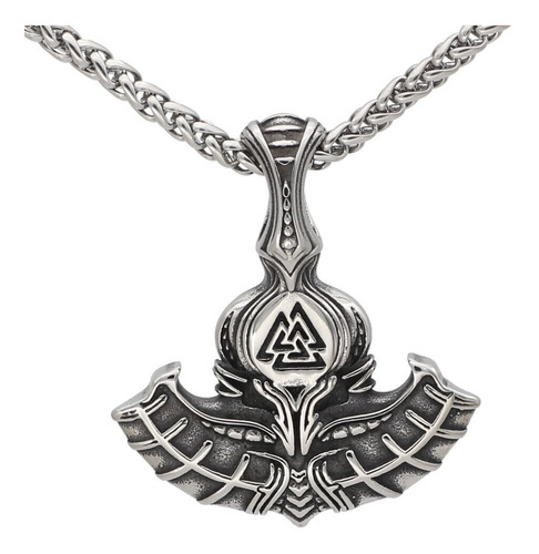 Collar Thor Nórdico Vikingo Valknut Acero Inoxidable Hombre