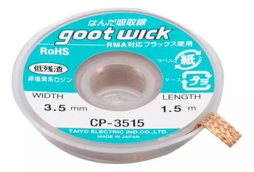 Malla Desoldante Goot Saturada En Flux 3mm Cp3515 Japon Hobb