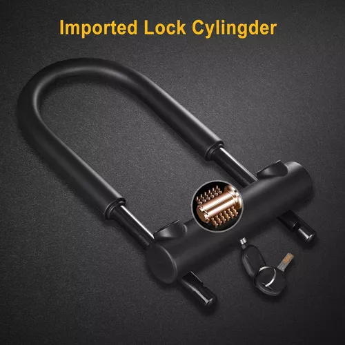 Candado para bicicleta DINOKA U + candado de cable de acero con soporte 2  en 1 candado para bicicleta en U cable de acero flexible